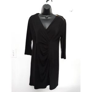 Calvin Klein ruched side zip shoulder dress